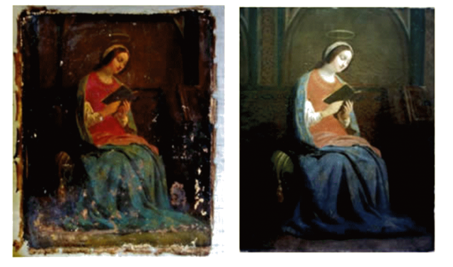 vierge-lisant-avant-et-apres-restauration