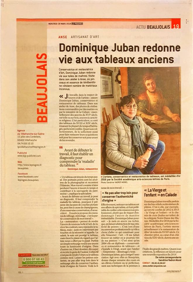 2018 Dominique Juban redonne vie aux oeuvres du passé
