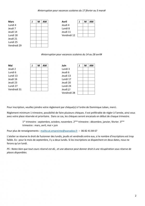 P2 inscription 2023 2024 cours atelier empreinte pour diffusion